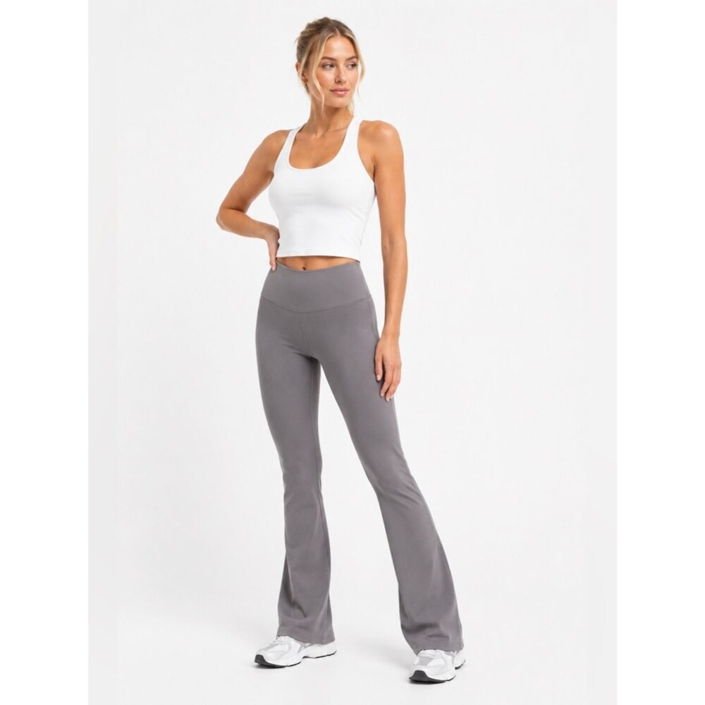 Halara Flare Yoga Pants Women’s Small Gray High Rise Stretch Lounge Pants